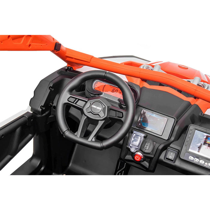Can-Am Maverick 4WD Buggy 2-Persoons Kinderauto 24V + 2.4G RC (oranje + MP4) - Trapautodealer