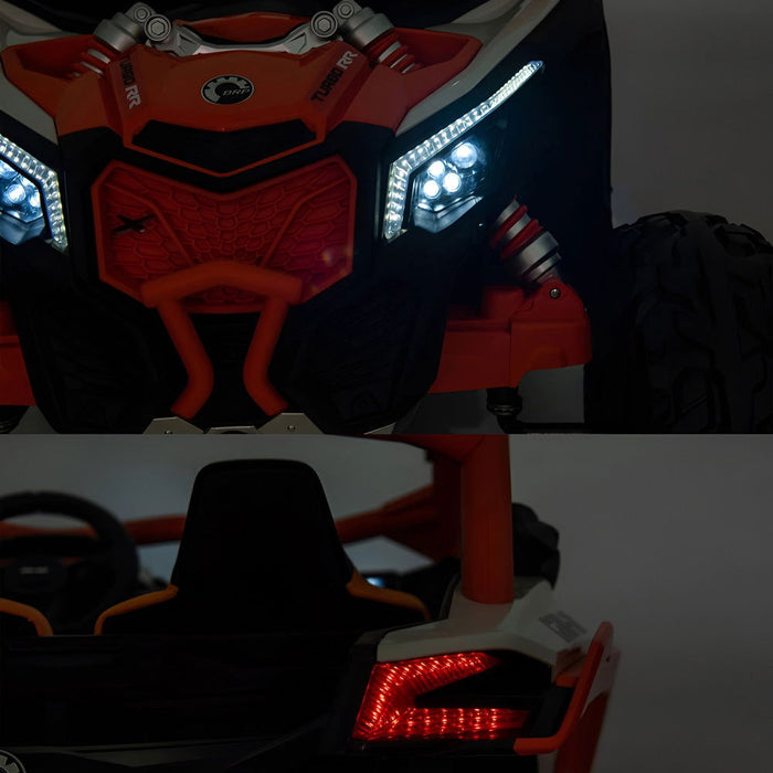 Can-Am Maverick 4WD Buggy 2-Persoons Kinderauto 24V + 2.4G RC (oranje + MP4) - Trapautodealer