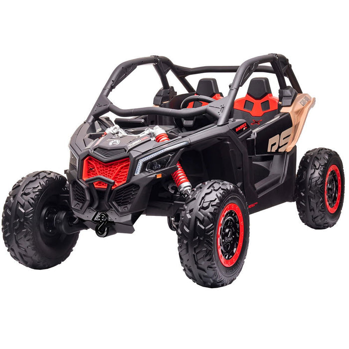 Can-Am Maverick 4WD Buggy Kinderauto 2-Persoons 24V + 2.4G Afstandsbediening (kaki + MP4) - Trapautodealer