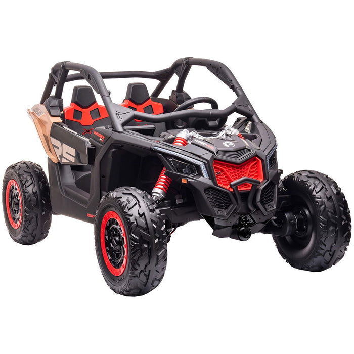 Can-Am Maverick 4WD Buggy Kinderauto 2-Persoons 24V + 2.4G Afstandsbediening (kaki + MP4) - Trapautodealer