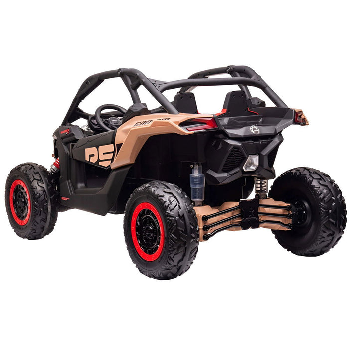 Can-Am Maverick 4WD Buggy Kinderauto 2-Persoons 24V + 2.4G Afstandsbediening (kaki + MP4) - Trapautodealer