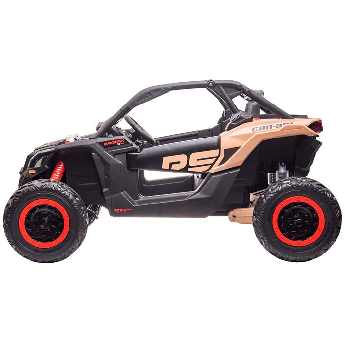 Can-Am Maverick 4WD Buggy Kinderauto 2-Persoons 24V + 2.4G Afstandsbediening (kaki + MP4) - Trapautodealer