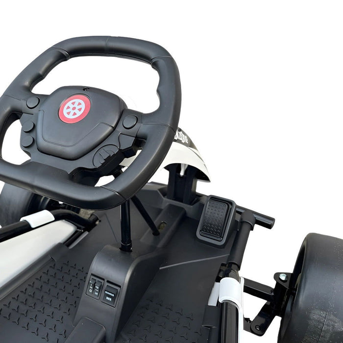 Drift Kart Wit 24V Kinderauto 200W met 25.000RPM Motoren (18 km/u) - Trapautodealer