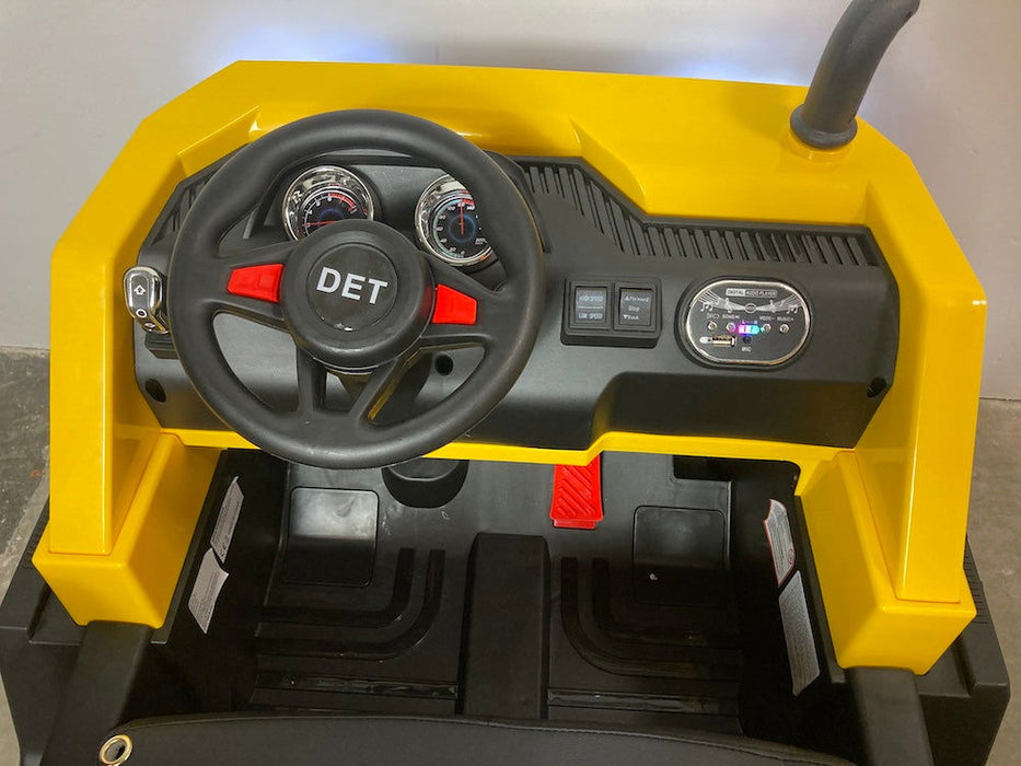 Dumper Truck Kinderauto 2-Persoons 12V 4WD + 2.4G RC (geel) - Trapautodealer
