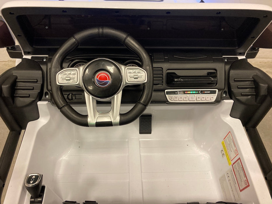 Kinderauto Gravity 12V twee persoons elektrische kinderauto (wit) - Trapautodealer