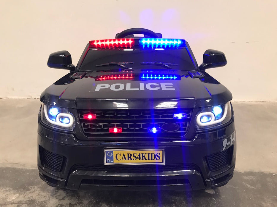 Politie Kinderauto SUV 12V + 2.4G Afstandsbediening (zwart) - Trapautodealer