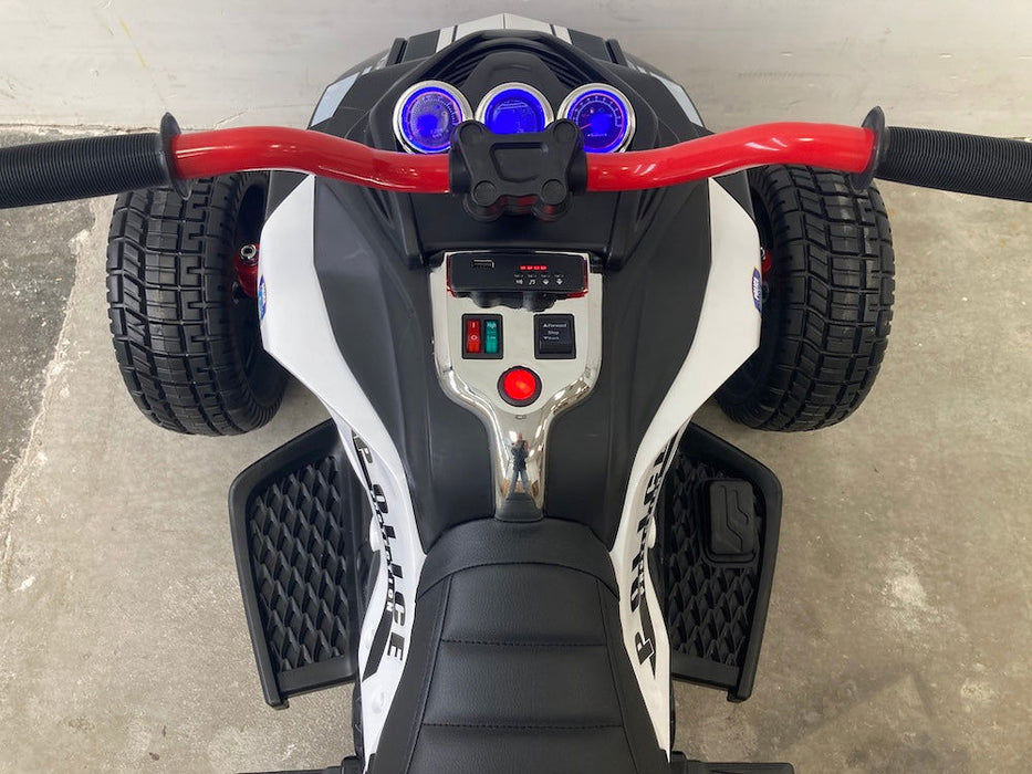 Elektrische kindermotor Spyder 12 volt Politie - Trapautodealer