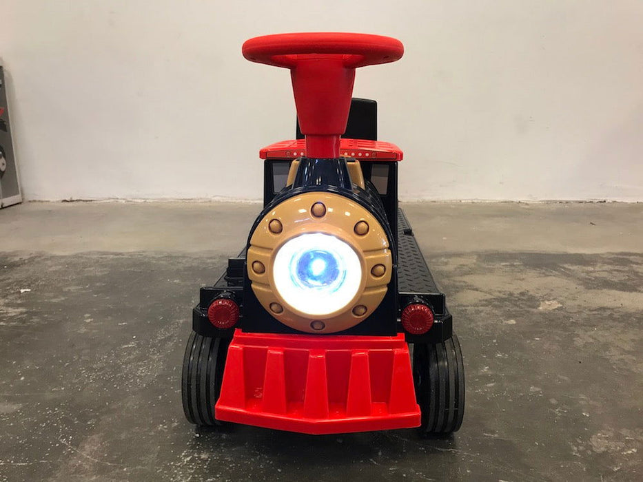 Elektrische kindertrein - Locomotief met 2 wagons 12V softstart (zwart) - Trapautodealer