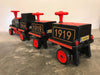 Elektrische kindertrein - Locomotief met 2 wagons 12V softstart (zwart) - Trapautodealer