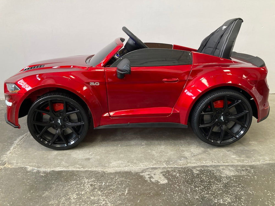 Ford Mustang drift Kinderauto 24V + 2.4G Afstandsbediening (rood) - Trapautodealer