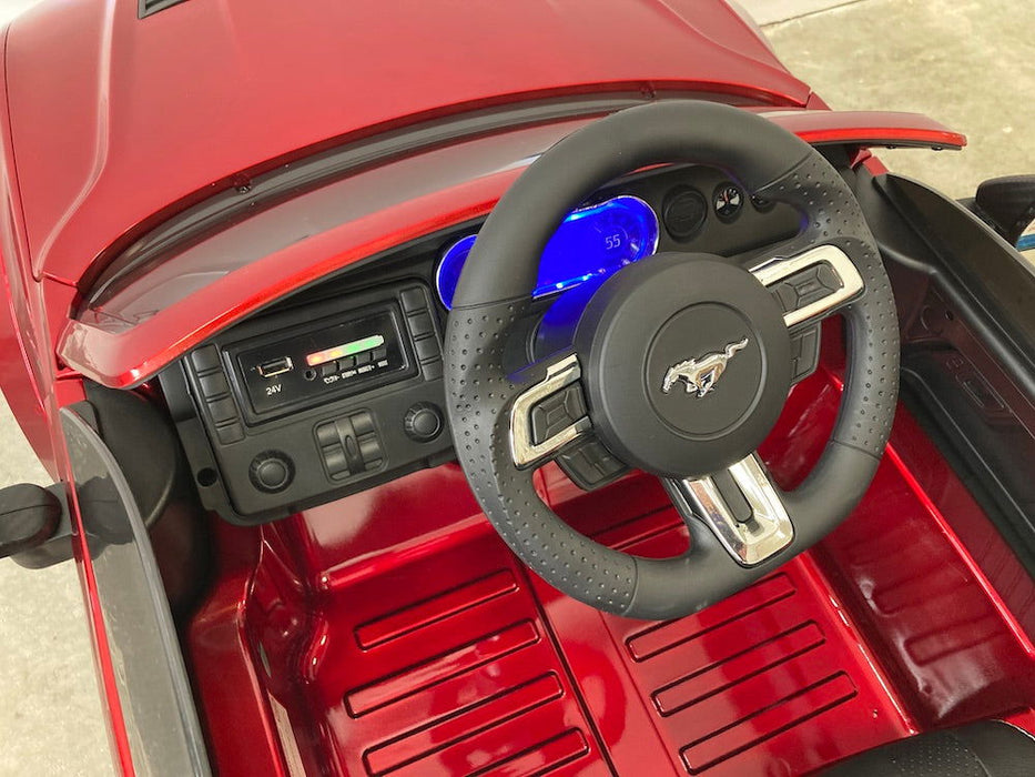 Ford Mustang drift Kinderauto 24V + 2.4G Afstandsbediening (rood) - Trapautodealer