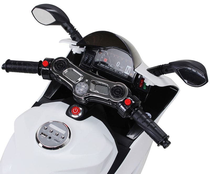 GP Racemotor Voor Kinderen 12V (wit) - Trapautodealer