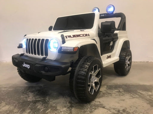 Jeep Wrangler Rubicon Accuauto 12V 4WD + 2.4G Afstandsbediening (wit) - Trapautodealer