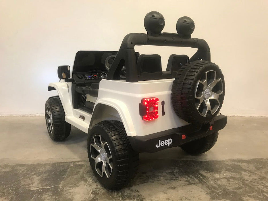 Jeep Wrangler Rubicon Accuauto 12V 4WD + 2.4G Afstandsbediening (wit) - Trapautodealer