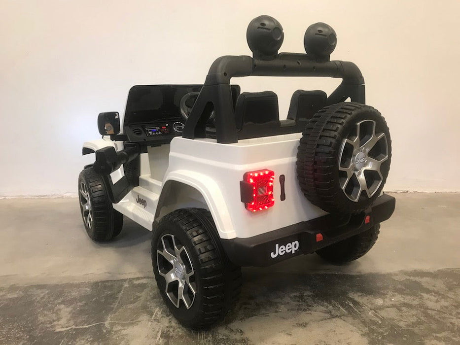 Jeep Wrangler Rubicon Accuauto 12V 4WD + 2.4G Afstandsbediening (wit) - Trapautodealer