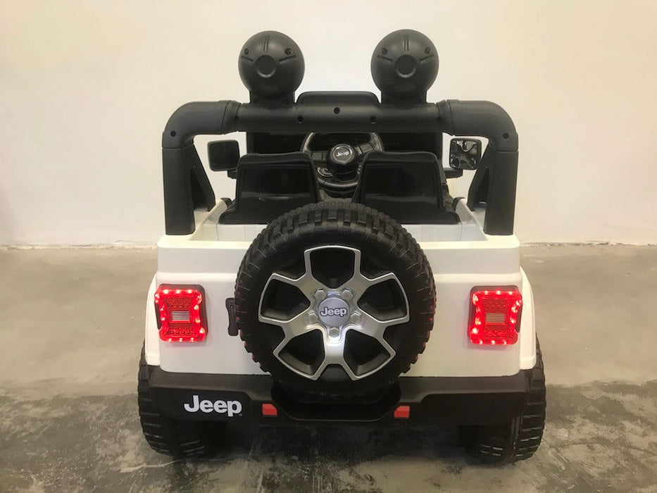Jeep Wrangler Rubicon Accuauto 12V 4WD + 2.4G Afstandsbediening (wit) - Trapautodealer