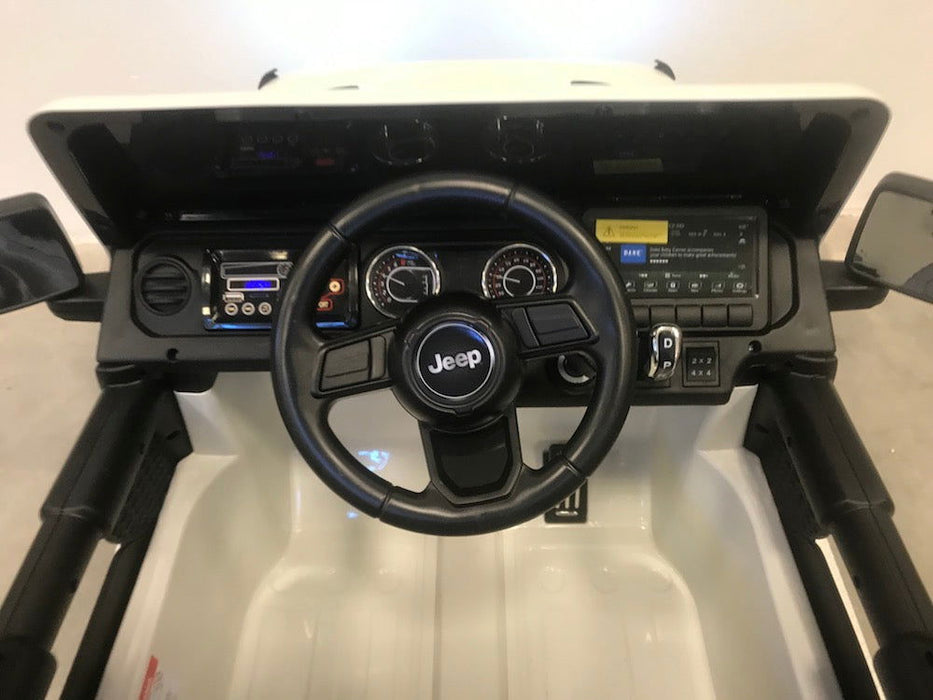 Jeep Wrangler Rubicon Accuauto 12V 4WD + 2.4G Afstandsbediening (wit) - Trapautodealer