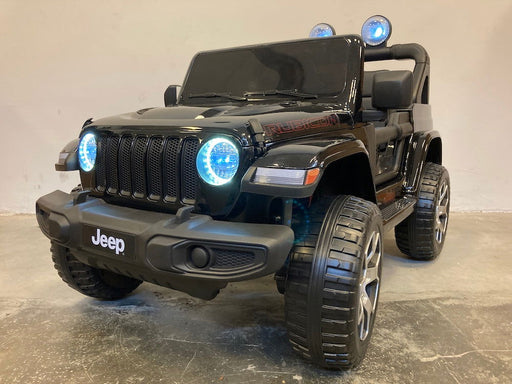 Jeep Wrangler Rubicon Kinderauto 12V 4WD + 2.4G RC (zwart) - Trapautodealer