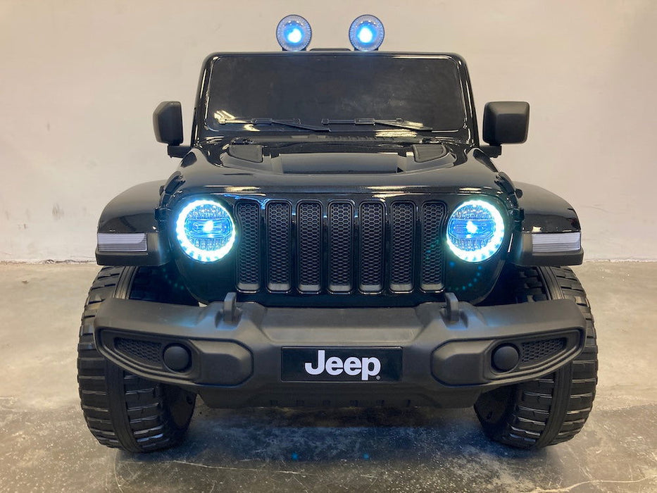 Jeep Wrangler Rubicon Kinderauto 12V 4WD + 2.4G RC (zwart) - Trapautodealer