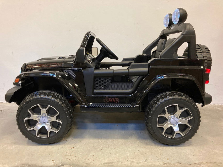 Jeep Wrangler Rubicon Kinderauto 12V 4WD + 2.4G RC (zwart) - Trapautodealer