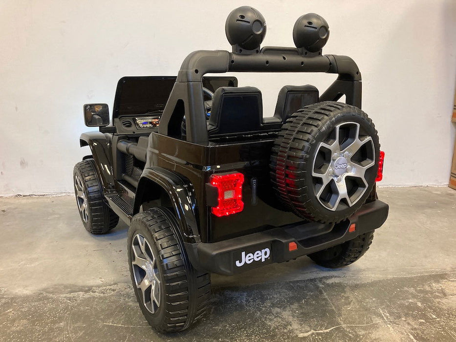 Jeep Wrangler Rubicon Kinderauto 12V 4WD + 2.4G RC (zwart) - Trapautodealer