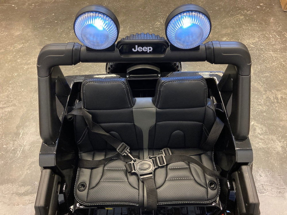 Jeep Wrangler Rubicon Kinderauto 12V 4WD + 2.4G RC (zwart) - Trapautodealer