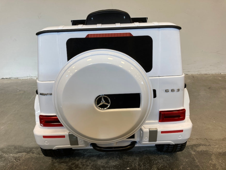 Mercedes G63 AMG Auto voor Kinderen 12V + 2.4G RC (wit) - Trapautodealer