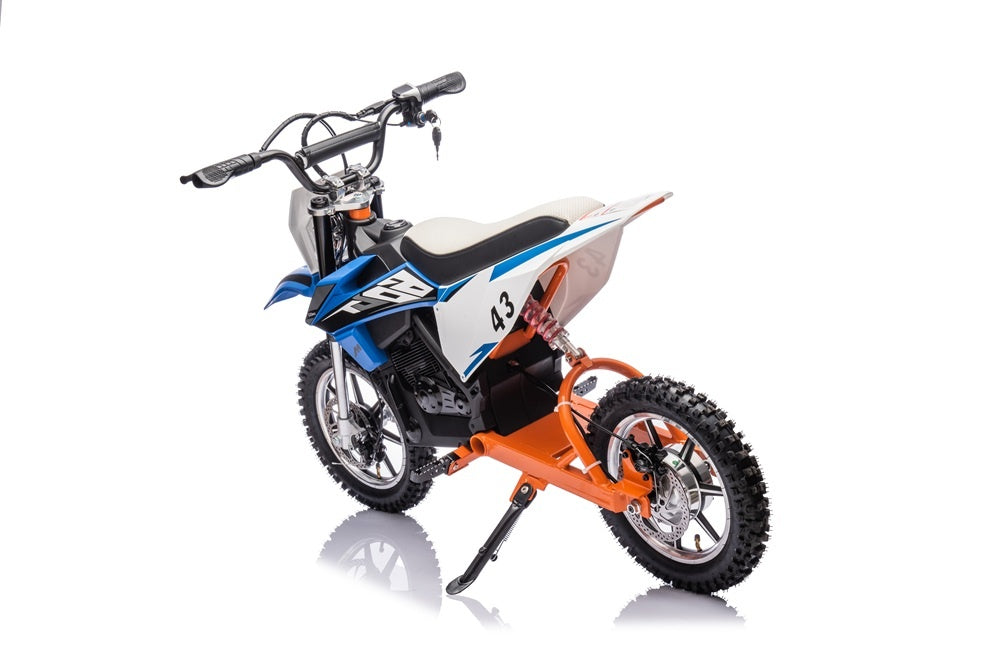 Kinder crossmotor 36V 350 watt (blauw/oranje) - Trapautodealer