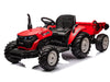 Kinder tractor 24V met aanhanger + 2.4G RC (Rood) - Trapautodealer