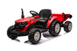 Kinder tractor 24V met aanhanger + 2.4G RC (Rood)