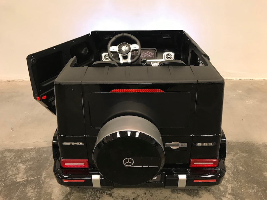 Mercedes G63 AMG Kinderauto 2-Persoons 24V + 2.4G RC 4WD (zwart) - Trapautodealer