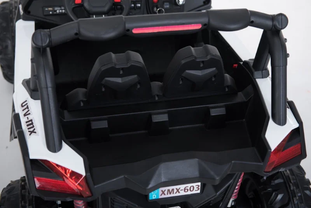 Buggy UTV MX 4WD Kinderauto 2-Persoons 12V MP4 + 2.4G RC (wit) - Trapautodealer