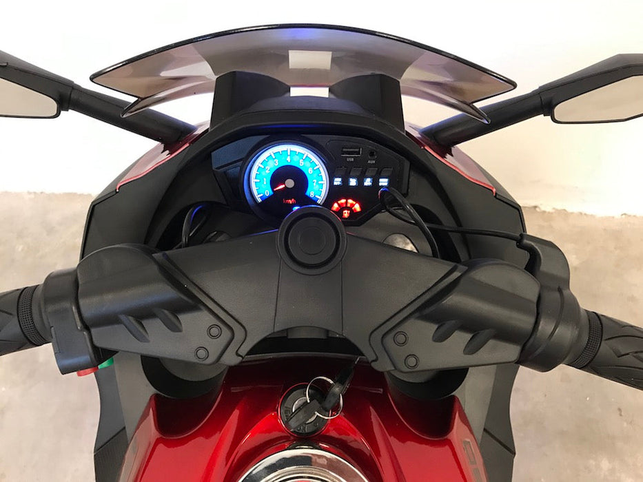 Ninja elektrische kindermotor 12V met handgas (rood) - Trapautodealer