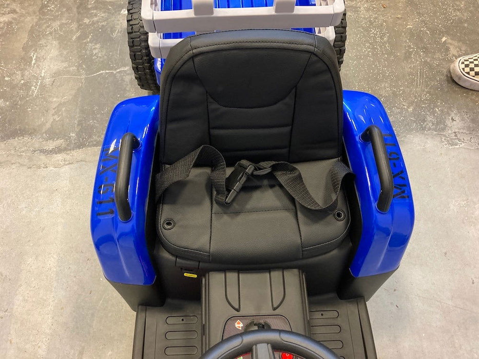 Kindertractor Elektrisch 12V + 2.4G RC + Aanhanger (blauw) - Trapautodealer