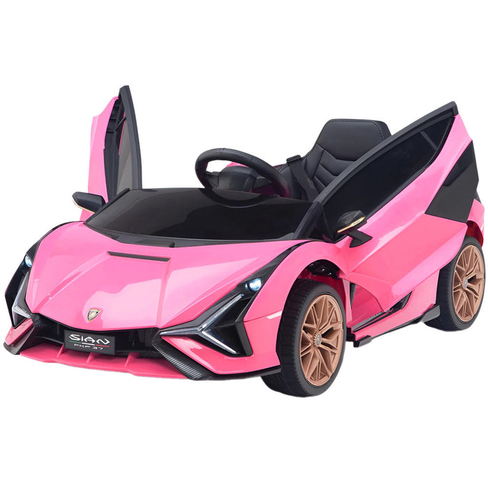 Lamborghini Sian Accu Auto 12V + 2.4G Afstandsbediening (roze) - Trapautodealer