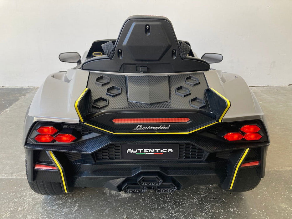Lamborghini Auténtica Kinderauto 12V + 2.4G Afstandsbediening (grijs) - Trapautodealer