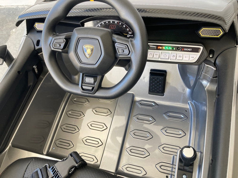 Lamborghini Auténtica Kinderauto 12V + 2.4G Afstandsbediening (grijs) - Trapautodealer
