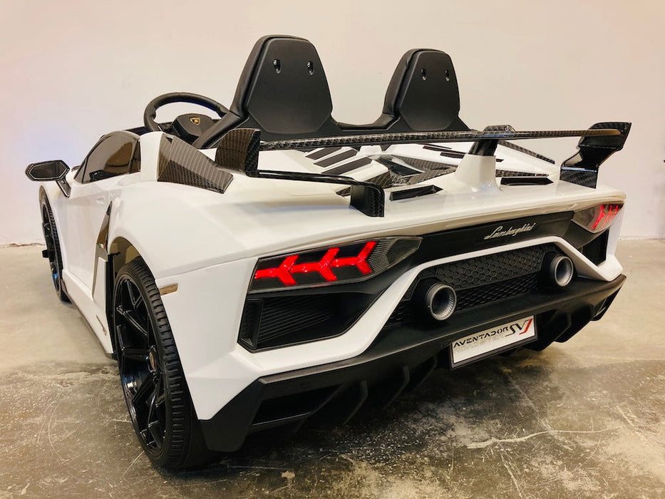 Lamborghini Aventador 2-Persoons Kinderauto 24V Drift + 2.4G RC (wit) - Trapautodealer