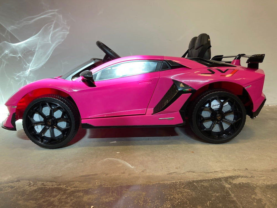 Lamborghini Aventador SVJ Accu Auto 12 Volt + 2.4G RC (roze) - Trapautodealer