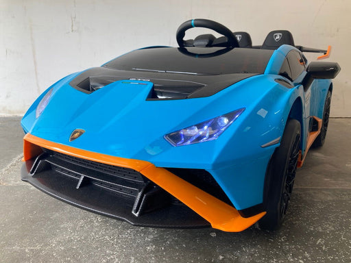 Lamborghini Huracan STO Drift accu auto 12V + 2.4G RC (blauw) - Trapautodealer