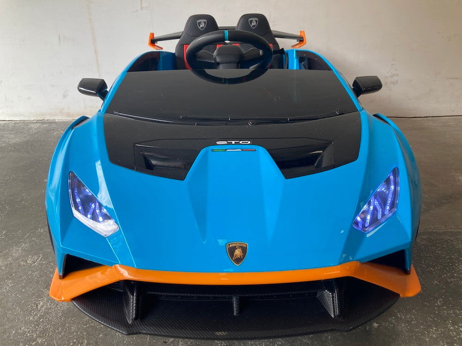 Lamborghini Huracan STO Drift accu auto 12V + 2.4G RC (blauw) - Trapautodealer