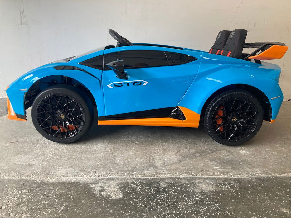 Lamborghini Huracan STO Drift accu auto 12V + 2.4G RC (blauw) - Trapautodealer