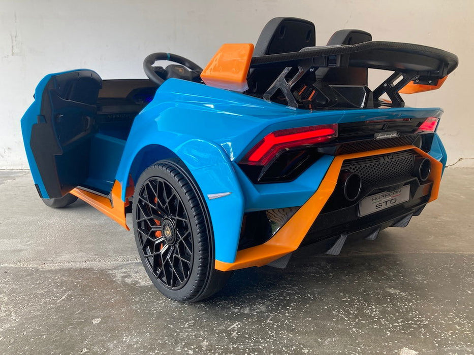 Lamborghini Huracan STO Drift accu auto 12V + 2.4G RC (blauw) - Trapautodealer