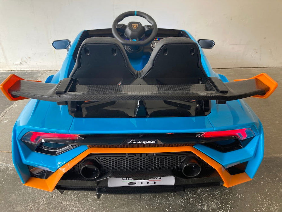 Lamborghini Huracan STO Drift accu auto 12V + 2.4G RC (blauw) - Trapautodealer