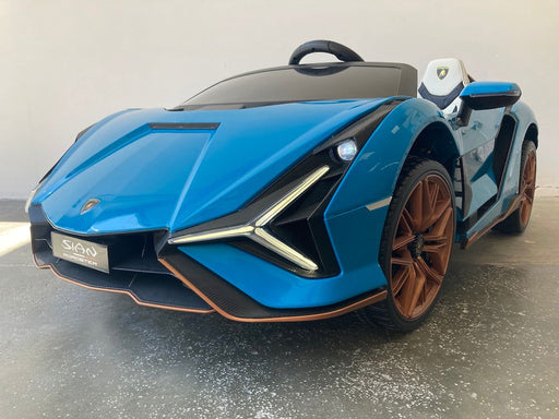 Lamborghini Sian Accuauto 24V 4WD + 2.4G RC 2 persoons (blauw) - Trapautodealer
