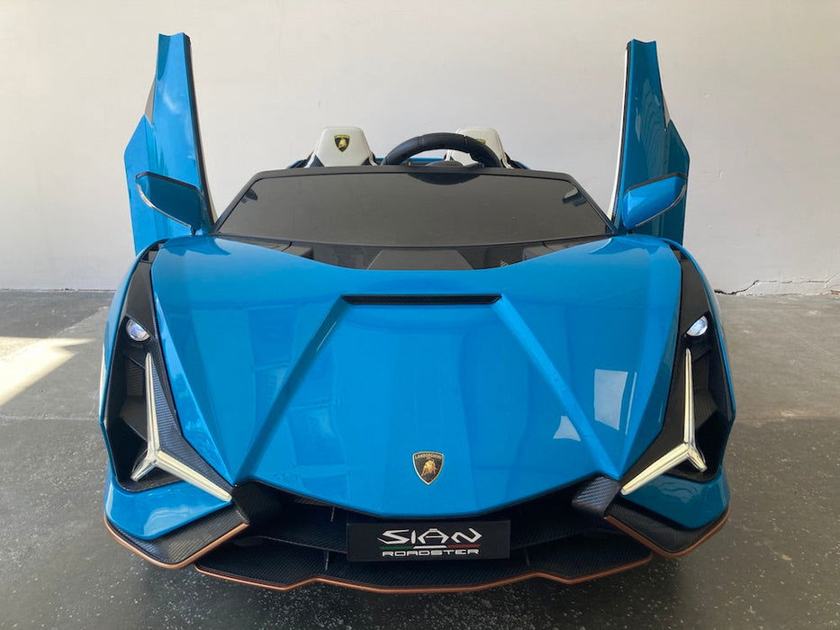Lamborghini Sian Accuauto 24V 4WD + 2.4G RC 2 persoons (blauw) - Trapautodealer