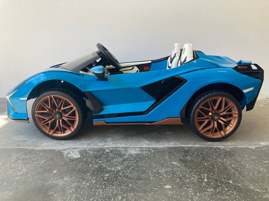 Lamborghini Sian Accuauto 24V 4WD + 2.4G RC 2 persoons (blauw) - Trapautodealer
