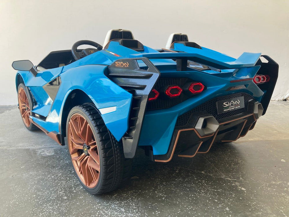 Lamborghini Sian Accuauto 24V 4WD + 2.4G RC 2 persoons (blauw) - Trapautodealer