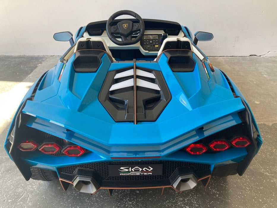 Lamborghini Sian Accuauto 24V 4WD + 2.4G RC 2 persoons (blauw) - Trapautodealer
