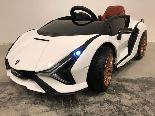 Lamborghini Sian Auto voor Kinderen 12V + 2.4G Afstandsbediening (wit) - Trapautodealer